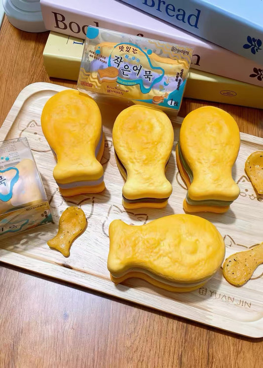 Hachimi Little Fish Bread Squishy Set 4 ชิ้น ขนมปังปลาญี่ปุ่น Slow Rising Squishy บีบคลายเครียด นุ่มพิเศษ รุ่นพรีเมียม🐟🐠
